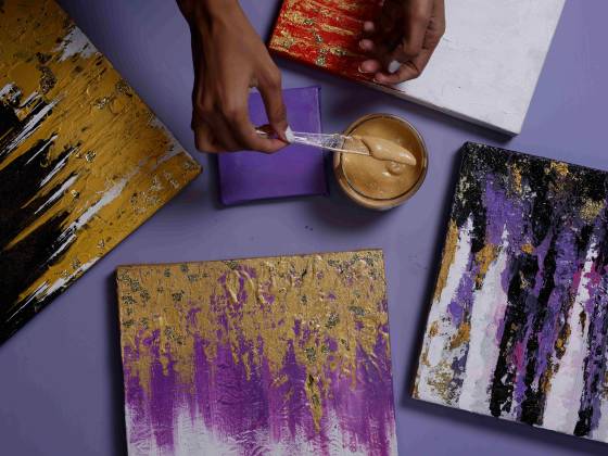 Art Workshop - Gold Foil on Canvas 